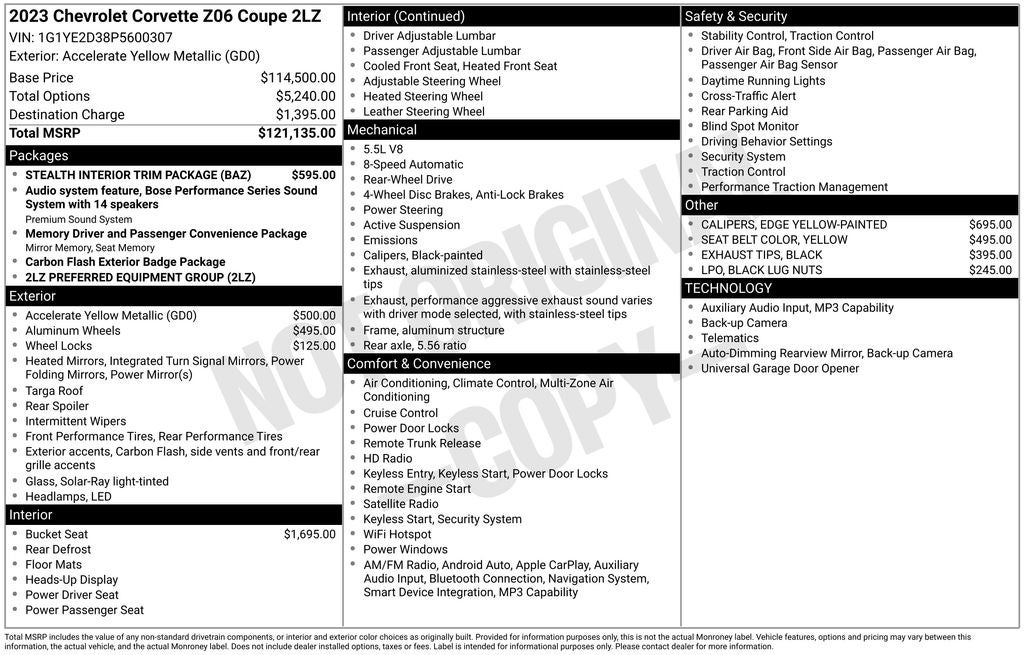 2023 Chevrolet Corvette Z06 2LZ