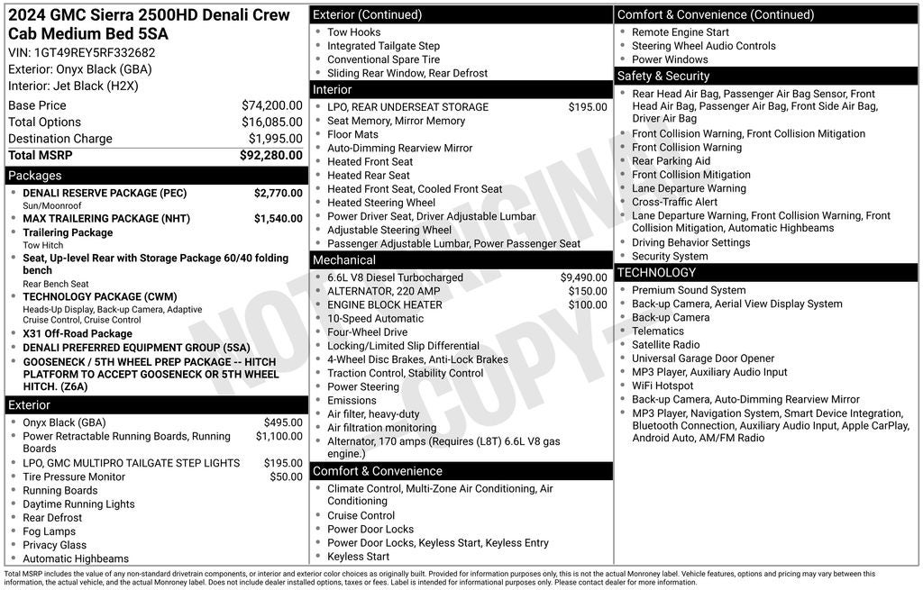 2024 GMC Sierra 2500HD Denali Reserve Package