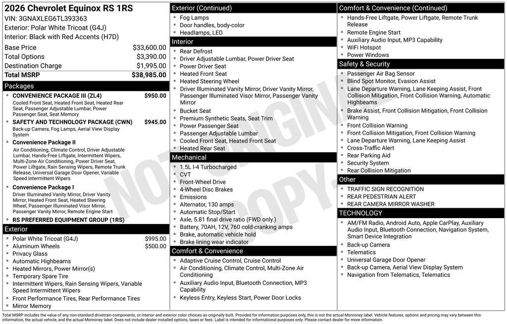 2026 Chevrolet Equinox RS