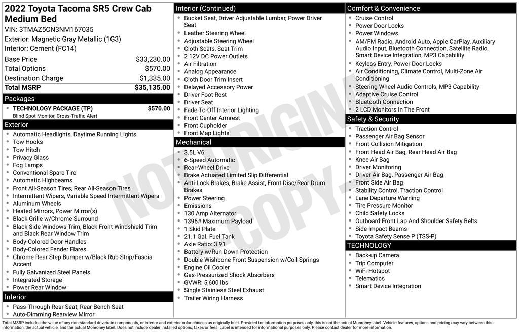 2022 Toyota Tacoma SR5 V6