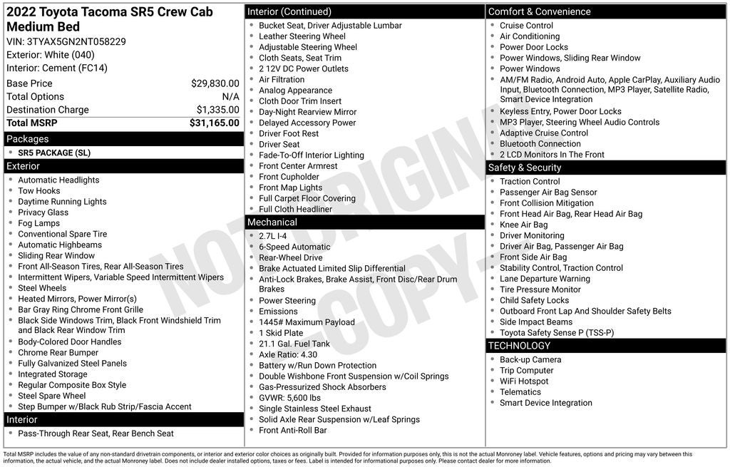 2022 Toyota Tacoma SR5