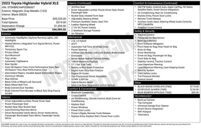 2023 Toyota Highlander Hybrid XLE