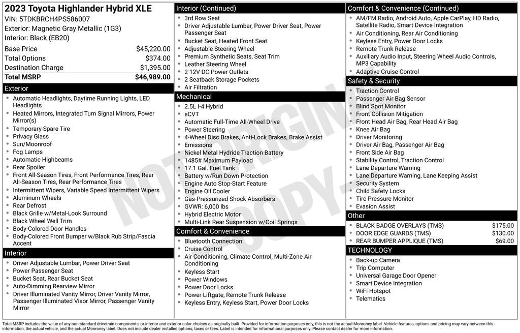 2023 Toyota Highlander Hybrid XLE